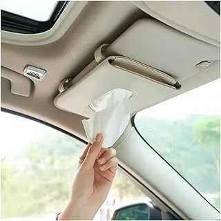 Sulfar Car Visor Tissue Holder, Dispenser Hanging Paper Towel Holder Case For Seat Back And Vehicle Side Door, Multi-Use Cover & Truck Decoration Beige