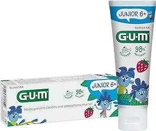 Gum Junior Kids Toothpaste - 6+ Years - Tutti Frutti Flavour - Natural - SLS, Paraben Free - With Fluoride - Prevents Cavities - Strengthens Enamel - Maximum Caries Protection- 50ML