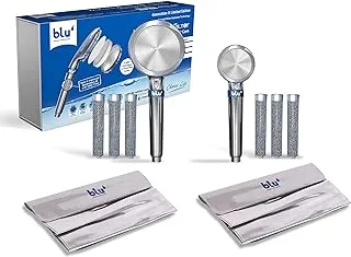 blu Ionic Shower Head and Shower Filter - Deluxe Combo Pack - Handheld Shower head & Handheld Eco showerhead - Removes Chlorine & Harmful Pollutants - Prevent Hair Loss & Moisturize Your Skin, Chrome