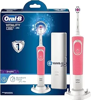 Oral-B Oral B Vitality 200 Electric Rechargeable Toothbrush, With Travel Case, Pink.