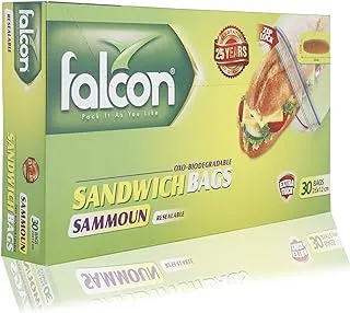 Falcon Sammoun Resalable Sandwich Bags - 30 Pieces