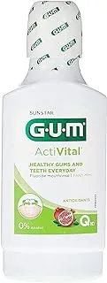 Gum Activital Fresh Minth Mouthrinse Mouthwash- Free from Alcohil & Parabens-Plaque Removal-Antioxidant Action-Enamel Remineralization-Prevent Cavities-Strengthen Gums-Deep Effective Cleaning- 300ML