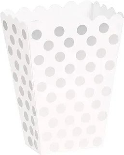 Unique Treat Boxes 8pc Silver Dot