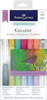 Faber-Castell Gelatos Pastels Color Set, 15 Pastel Colors - Multi-Purpose Art Medium