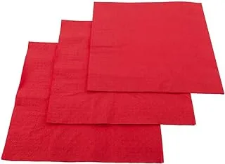 Restaurantware Paper Napkins, Dinner Napkins - Soft & Durable Disposable Luxenap Air Laid Box Red 50 count 16in x 16in RWA0074