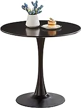 Modern Round Dining Table White With Pedestal Base In Tulip Design, Mid-Century Leisure Table For Kitchen Dining Room & Living Room