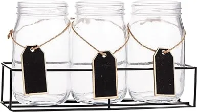 Harmony 2724623313979 4 Pieces Mason Jar With Metal Stand, 1 Unit