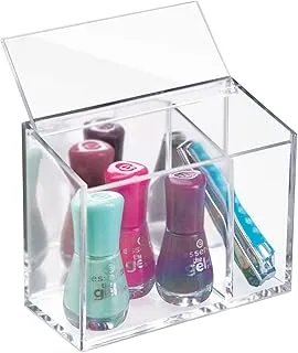 BosphorUS Self Adhesive Cosmetic Organizer With Lid, Clear, 12.7 L X 6.5 W X 10.2 H Cm, 21640Es