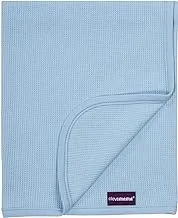 ClevaMama Cotton Blanket Baby Waffle Weave, Blue , Baby 120x140 cm, 3464