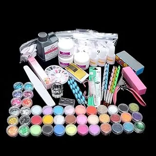 Sulfar Manicure Set Acrylic Manicure Set Acrylic Powder Glitter for Nail Art Kit Crystal Rhinestone Brush Decoration Tools Kit Manicure