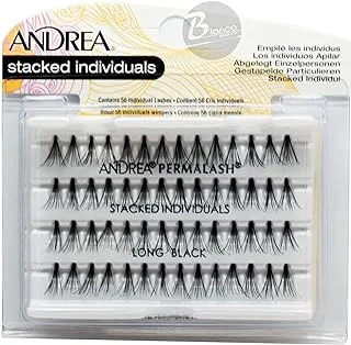 Andrea Permalash Stacked Individual Eye Lashes, Long, Black