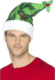 Smiffys 44896 Holly Berry Santa Hat ، أخضر ، مقاس واحد