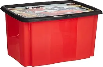 Keeeper Turn Around Stacking Box -Cars, cherry red transparent, 55 x 39,5 x 29,5 cm, K1637-432, Piece of 1