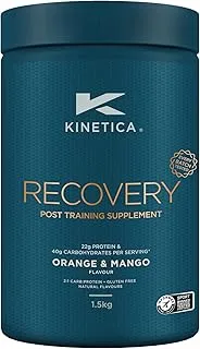 Kinetica Recovery Powder, Post Exercise Hydration, MUScle Repair And Energy Store Replenisher, 20 Servings, Orange And Mango, 1.5Kg