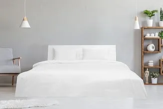 Hotel Linen Queen Duvet Cover 1pc , 100% Cotton 250tc Sateen Plain , Size: 245x245cm , White