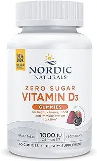 Nordic Naturals Zero Sugar Vitamin D3 1000iu Gummies, Wild Berry Flavour