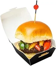 Restaurantware Mini Slider, Slider Burger, Mini Burger Box, Disposable Mini To Go Box - Black - 2.5 Inch - 100ct Box - Restaurantware