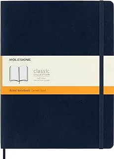 Moleskine Classic Notebook, Soft Cover, XL (19.1 cm x 24.1 cm) Ruled/Lined, Sapphire Blue, 192 Pages