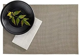 Amalfi Basketweave Cobblestone Vinyl Woven Placemat - Heat Resistant, Stain Resistant - 16