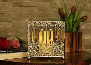 Yatai silver crystal pillar candle holders fancy tealight candle holder wedding crystal candle stand vanity bathroom shiny candlestick for anniversary celebration gifts, standard