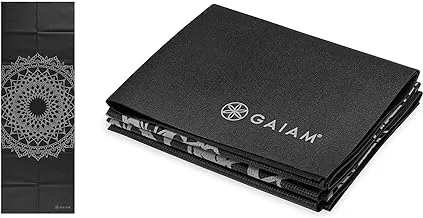 Gaiam Yoga Mat - Folding Travel Fitness & Exercise Mat - Foldable Yoga Mat for All Types of Yoga, Pilates & Floor Workouts (68