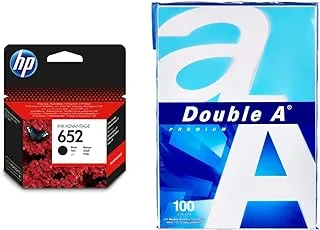 HP 652 Black Original Ink Cartridge F6V25AE & - Printer Copy Paper, Size A4, GSM 80, 100 Pages Ream