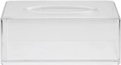 Showay Acrylic Tissue Box Holder, Decorative Rectangular Napkin Clear Cover Facial Dispenser, For Kitchen And Office Room