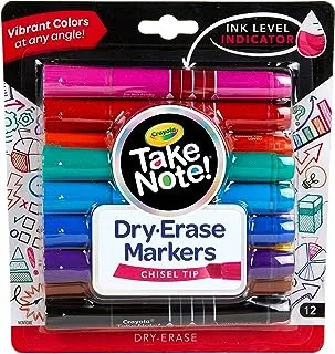 CRAYOLA Take Note Colored Dry Erase Markers, 12 Count