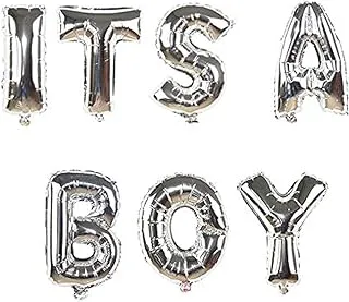 4Speed NEW-Party DIY Decorations - 1 Set Baby Shower Boy Girl Foil Balloon its a Balloons Kids 1st Birthday Party supplies (silver boy)-AE