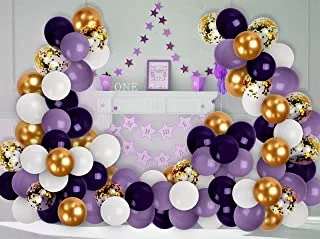 Chrome Gold Purple Balloon Garland Kit White Light Confetti Balloons Arch Unicorn Birthday Baby Shower Decorations 2022 New Years Eve Party Graduations Decors