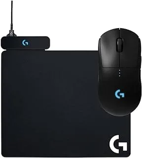 Logitech G PRO Wireless Gaming Mouse, HERO 16K Sensor, Black & 943-000110 Powerplay Wireless Charging Mouse Pad, Compatible with Logitech G PRO / G903 / G703 / G502 Lightspeed Gaming Mice - Black