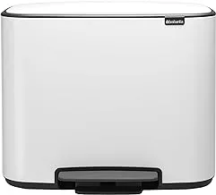 Brabantia Bo Pedal Bin Litre، ستيل، أبيض، 3 X 11 L