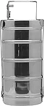 Raj Bombay Stainless Steel Tiffin 12.5 Cm Width , 4 Tier ,BT0004, Containers , Lunch Box , Tiffin , 4 Layer