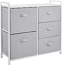 Amazon Basics Fabric 5-Drawer Storage Organizer Unit for Closet, White