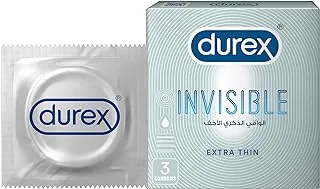 Durex Invisible Extra Thin Condoms for Men, Pack of 3