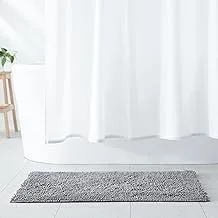 Amazon Basics Non-Slip Microfiber Shag Bathroom Rug Mat, 53.3 by 86.3 centimeters, Platinum