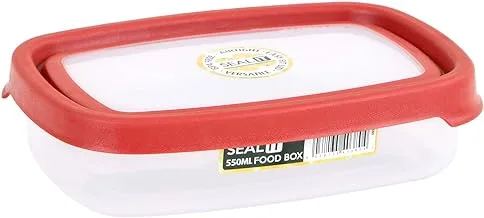 Wham Seal It Rectangular Food Box, Red - 550 ml (Clear/Red)