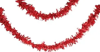 Creative Converting Tissue Fringe Garland, 25 Feet Length, Red