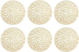 DII Woven Paper Tabletop Collection Holiday or Event Décor, Reversible Round Placemat Set, 15