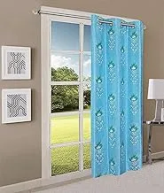 Queenzliving Secret Linen Curtain, Door 7 feet- Pack of 1, Sky Blue