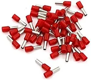 Royal Apex Insulated Ferrules Terminal Block Cord End Wire Tubular Connector, Electrical Crimp Cable Lugs, Terminal Cable Crimp Cable Sleeve for Wire Connection (Pack of 100) (2.5mm - E2516, Red)