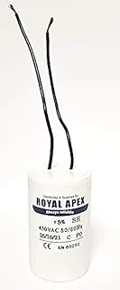 Royal Apex Wired PVC Round Capacitor With CE EN60252 Standards (WIRED 35MFD (35µF))Royal Apex Wired PVC Round Capacitor With CE EN60252 S...