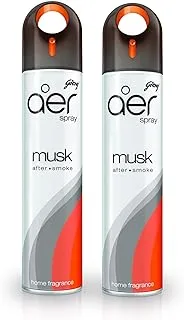 Godrej aer spray, Home & Office Air Freshener - Musk After Smoke, 300 ml (Pack of 2)