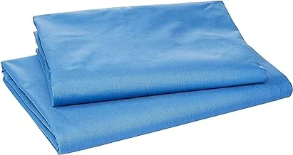 iBed Home Solid Bedsheets 2 Pieces Bedding Set, Single Size, 160x240cm, Dark Sky Blue, FLTSNGL5