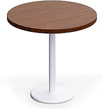 Mahmayi Round Pantry Table - Simple Modern Coffee Table for Home Office, Bistro, Balcony, Lawn, and Breakfast Nook - Stylish & Functional Furniture Piece for Versatile Use(80 cm Dia, Dark Walnut)