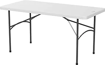 Cosmoplast Long Folding Table With Steel Legs 152 cm, White