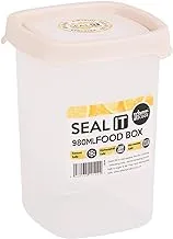 Wham Seal It Square Food Box, Cream - 980 Ml - Clear/Cream