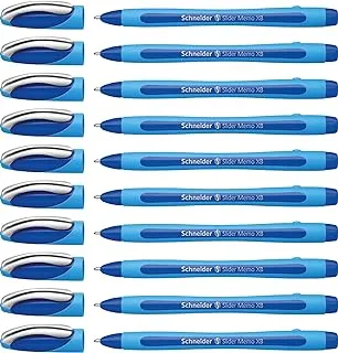 Schneider Slider Memo Xb Ballpoint Pen, Blue, Box Of 10 Pens (150203)