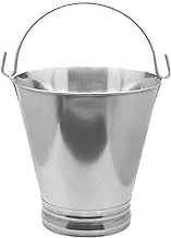 Raj Steel Bucket, 8 Liter, SB0003, Water Bucket , Storage Container , Bathroom Accessories- silver