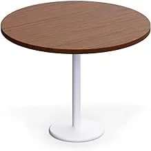 Mahmayi Round Pantry Table - Simple Modern Coffee Table for Home Office, Bistro, Balcony, Lawn, and Breakfast Nook - Stylish & Functional Furniture Piece for Versatile Use(100 cm Dia, Dark Walnut)